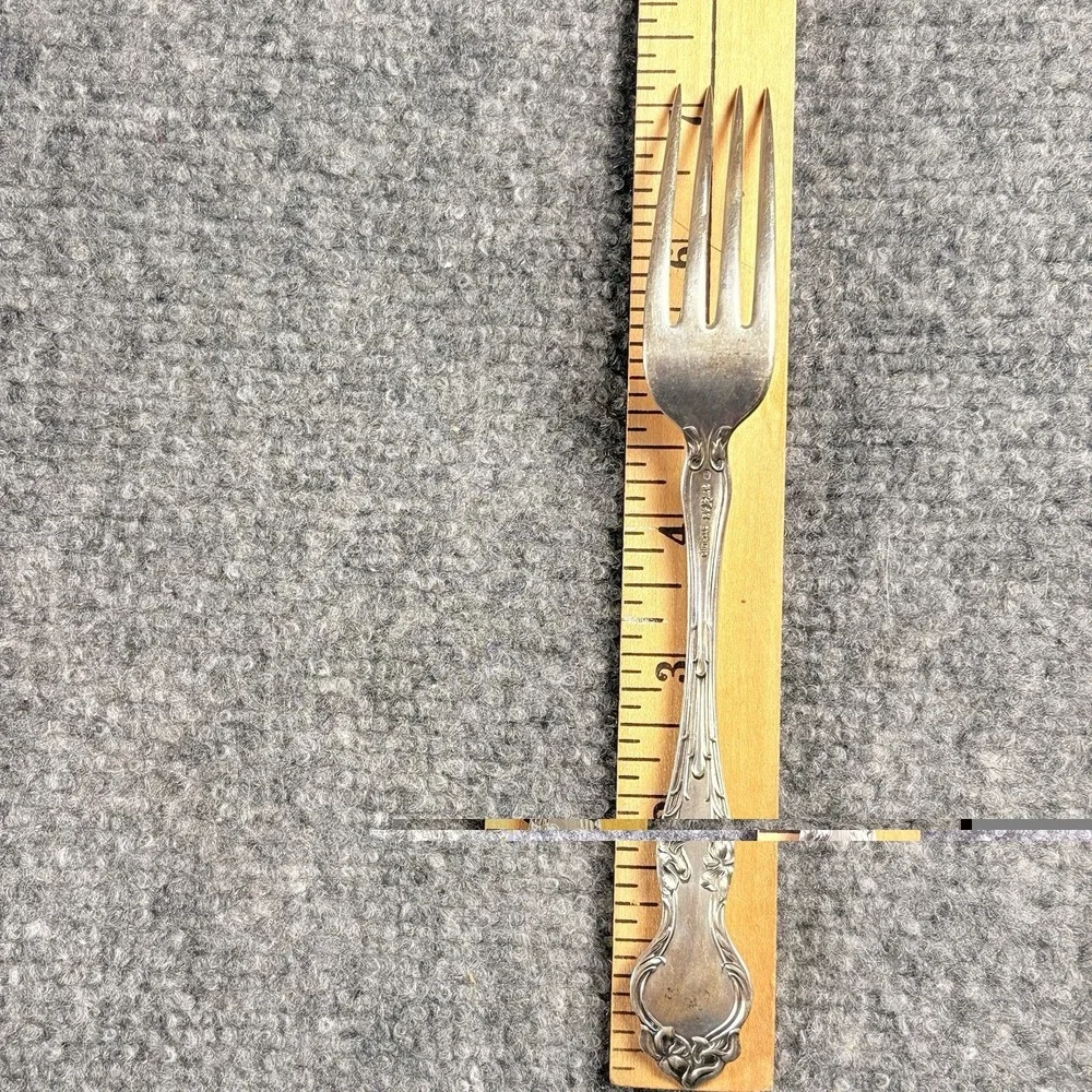 Wallace Violet Sterling Silver Dinner Fork Monogram S Floral Art Nouveau 1904